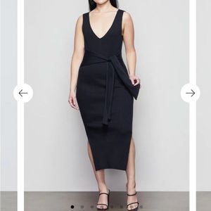 Good American black wrap dress